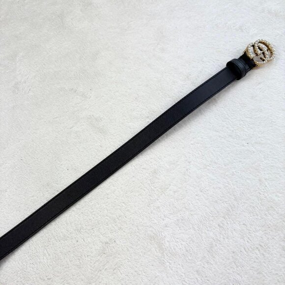 Gucci Marmont Leather Belt with Pearl Embellishments, Used - Picture 9 of 9